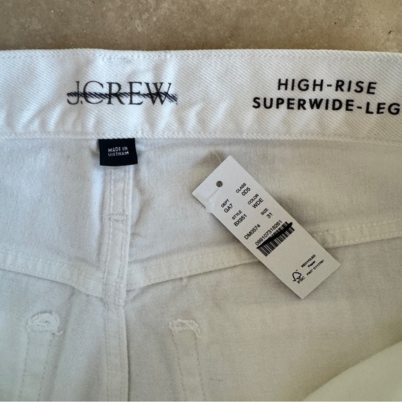 J Crew High Rise Super Wide Leg Jean in White Denim Womens Size 31 NEW - Picture 12 of 12